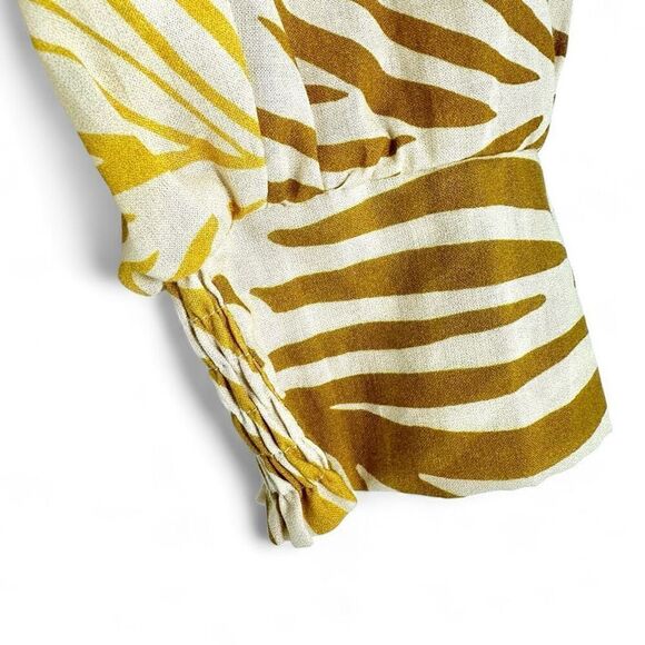 NEW Summum Woman Amsterdam Wrap Cotton Blouse Top EUR 40/ US 8 Palm Leaves Print - Picture 7 of 14